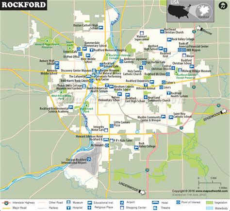rockford illinois map with hotels